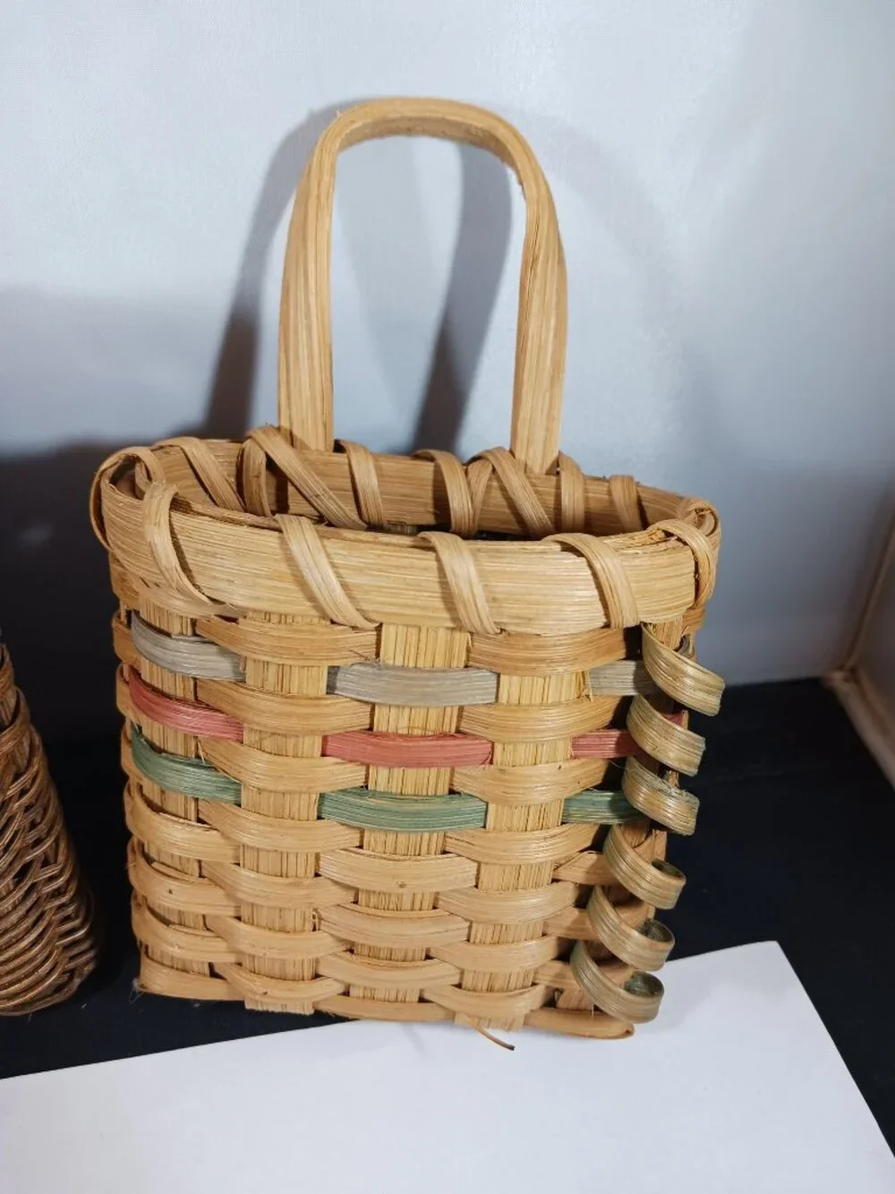 4 Mini Vintage Wicker Baskets